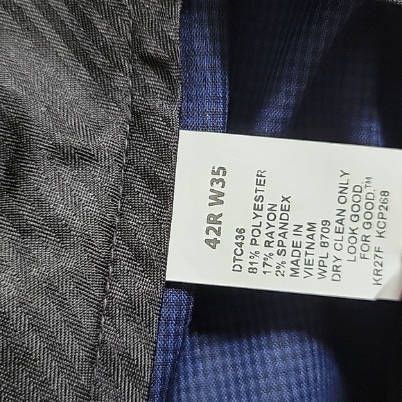Reaction Kenneth Cole Tecni-Cole Plaid Suit Pants/ 42R X 32L - Picture 5 of 10